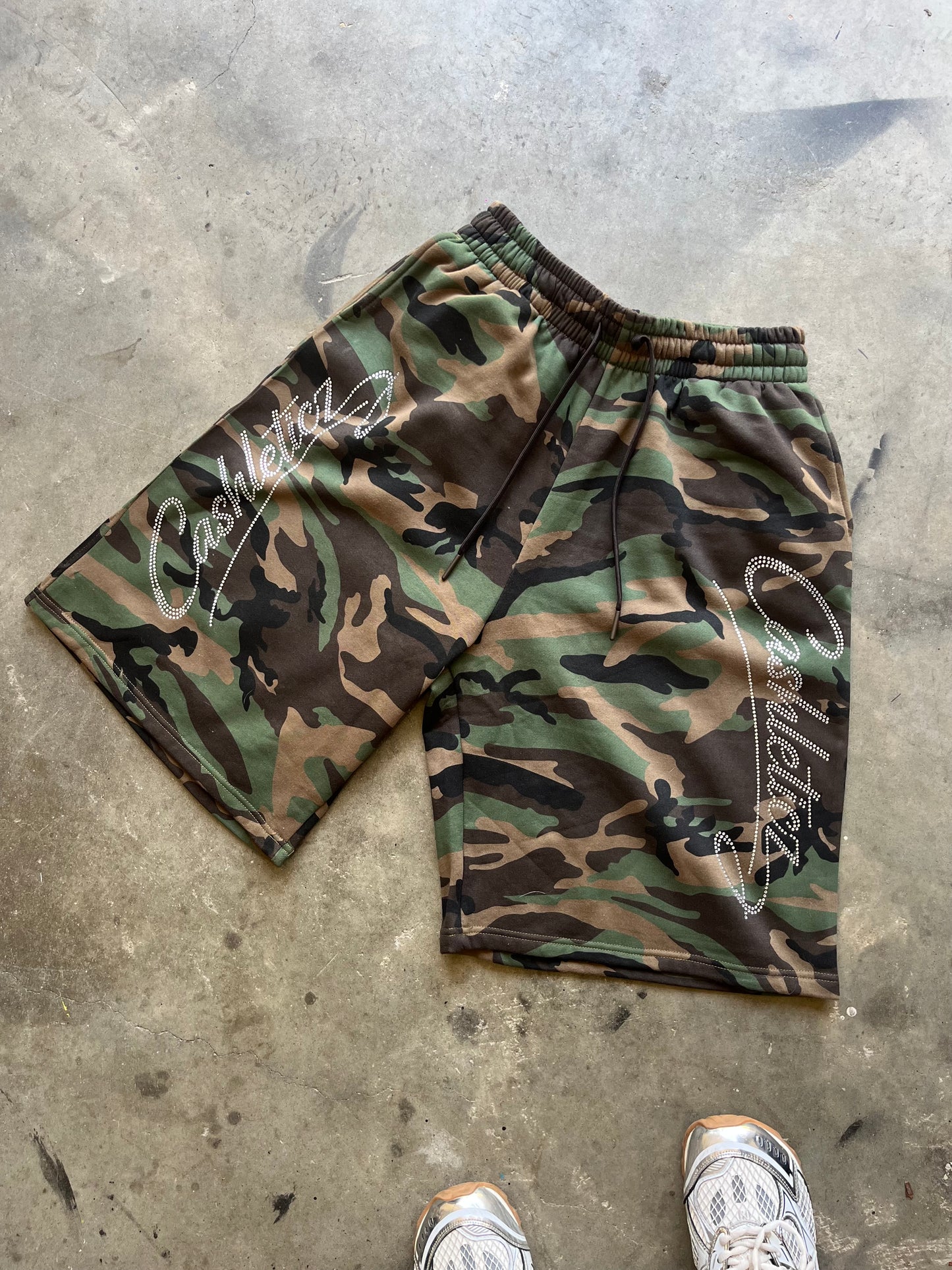 Cashleticz Signature Diamond Baggy Shorts (camo)