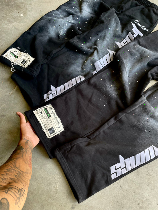 Trust Your Wings Diamond Studded open bottom sweats