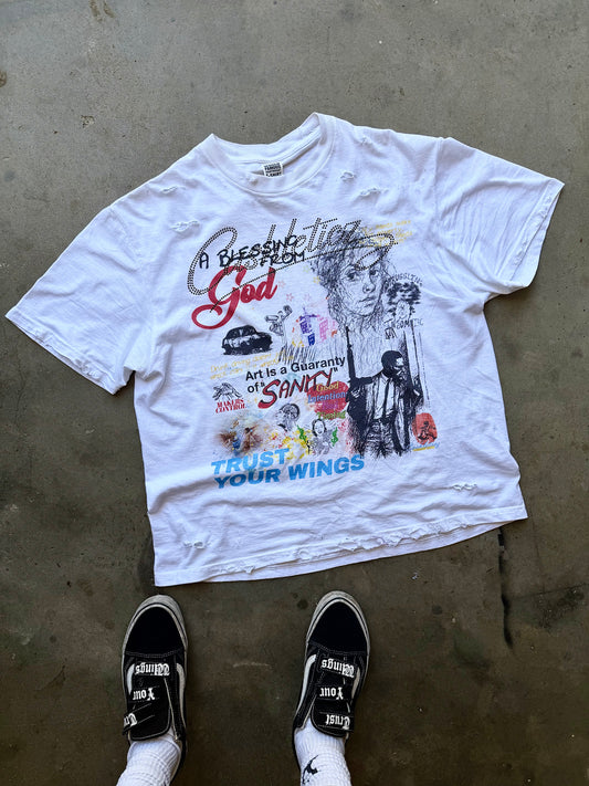 Blessing From God Diamond Tee White (distressed)