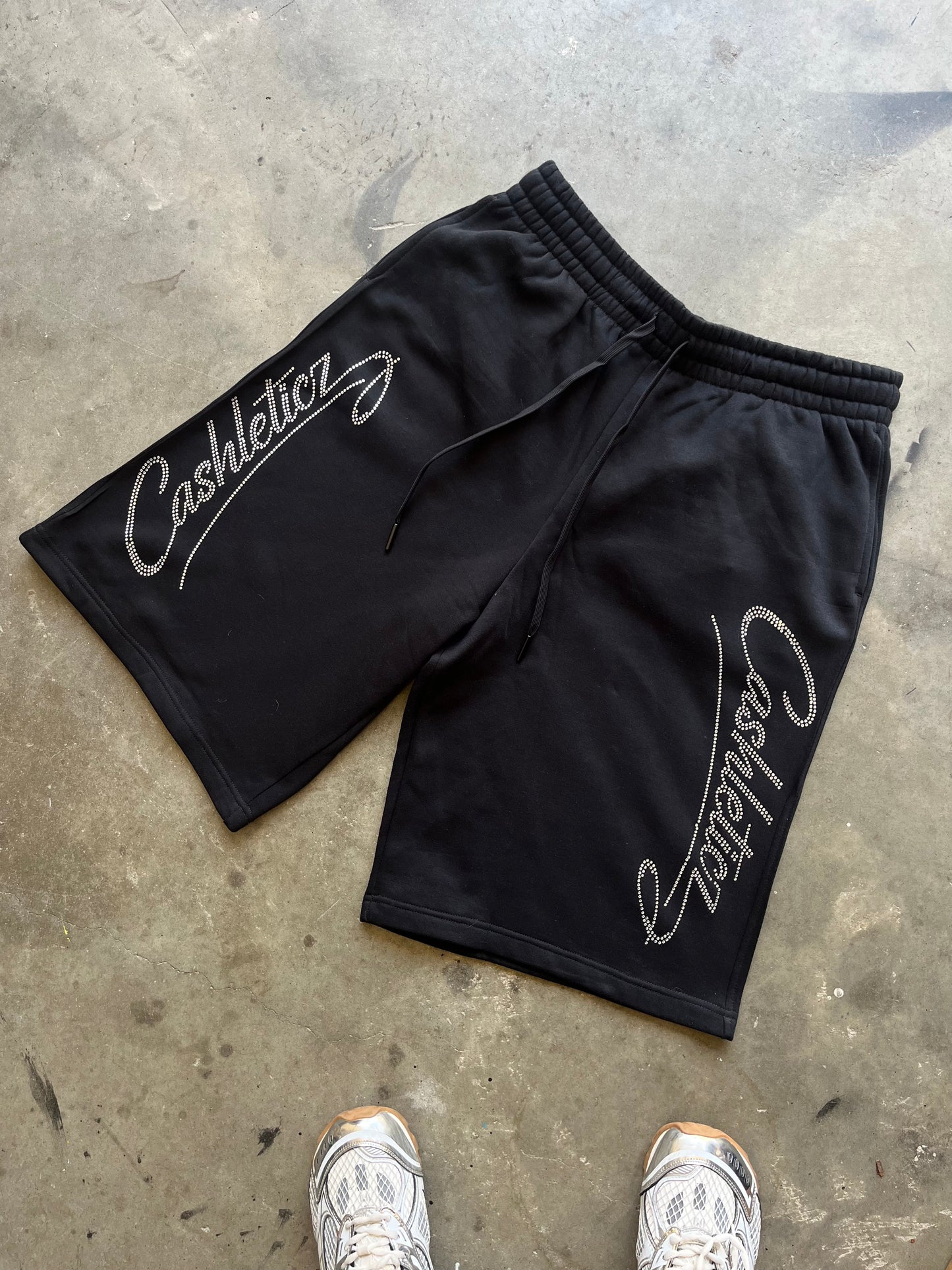 Cashleticz Signature Diamond Baggy Shorts (black)
