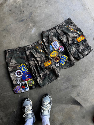 “Handmade Goods” Palette Camo Cargo shorts