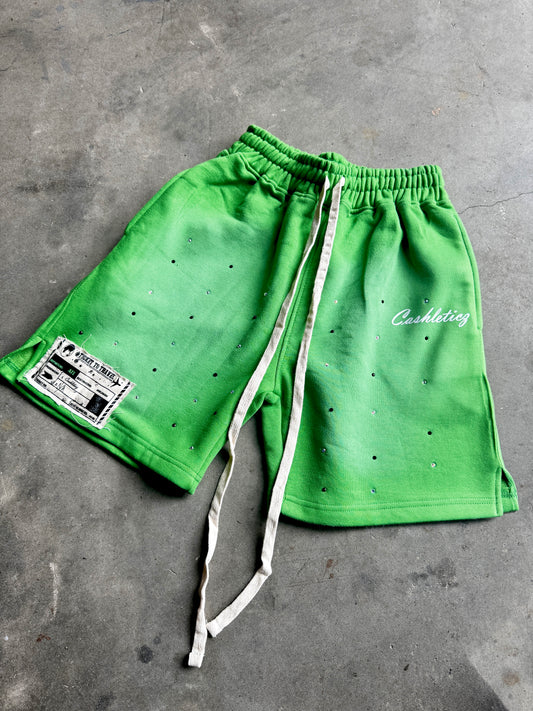 Cashleticz Green Apple Diamond shorts