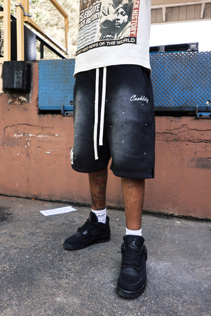 Trust Your Wings hand studded sweatshorts