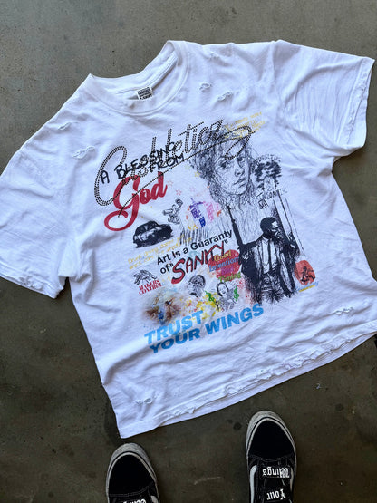 Blessing From God Diamond Tee White (distressed)