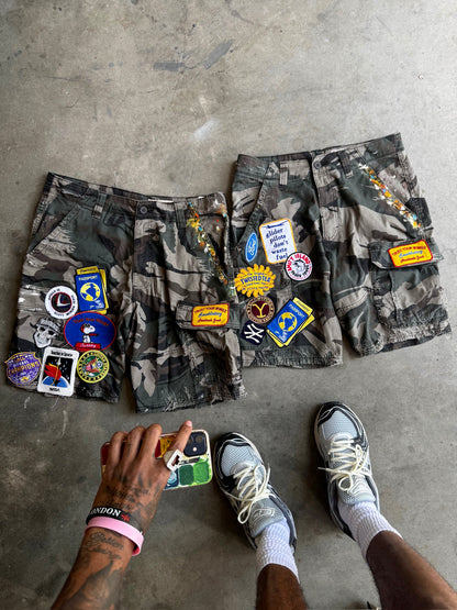 “Handmade Goods” Palette Camo Cargo shorts