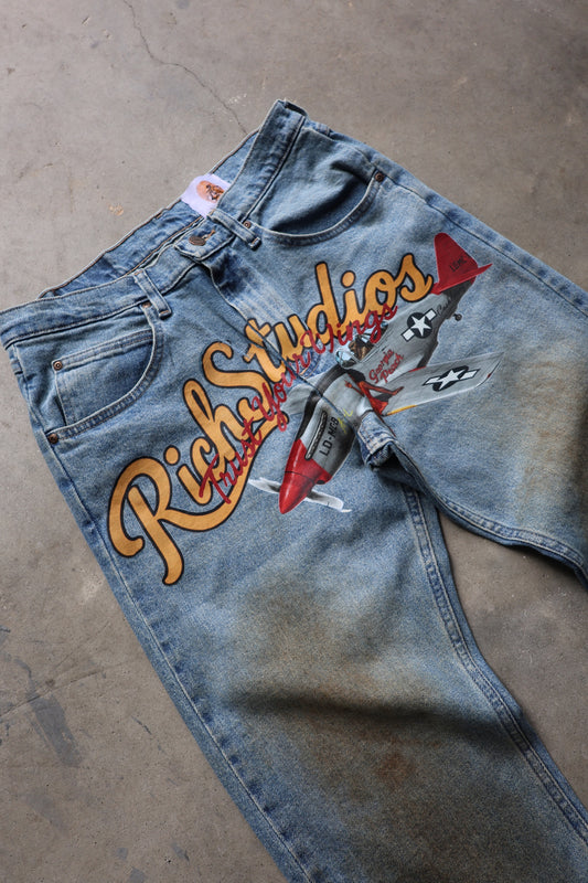 Rich Studios x Cashleticz Flying Ace Denim V2 (Red Tails)