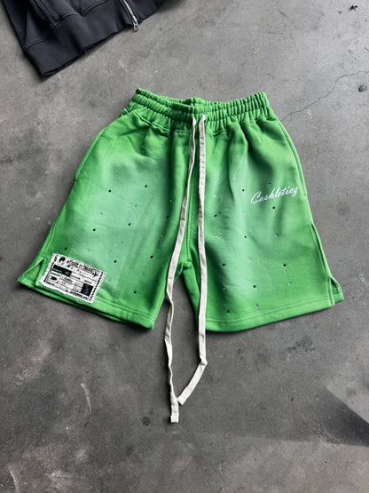Cashleticz Green Apple Diamond shorts