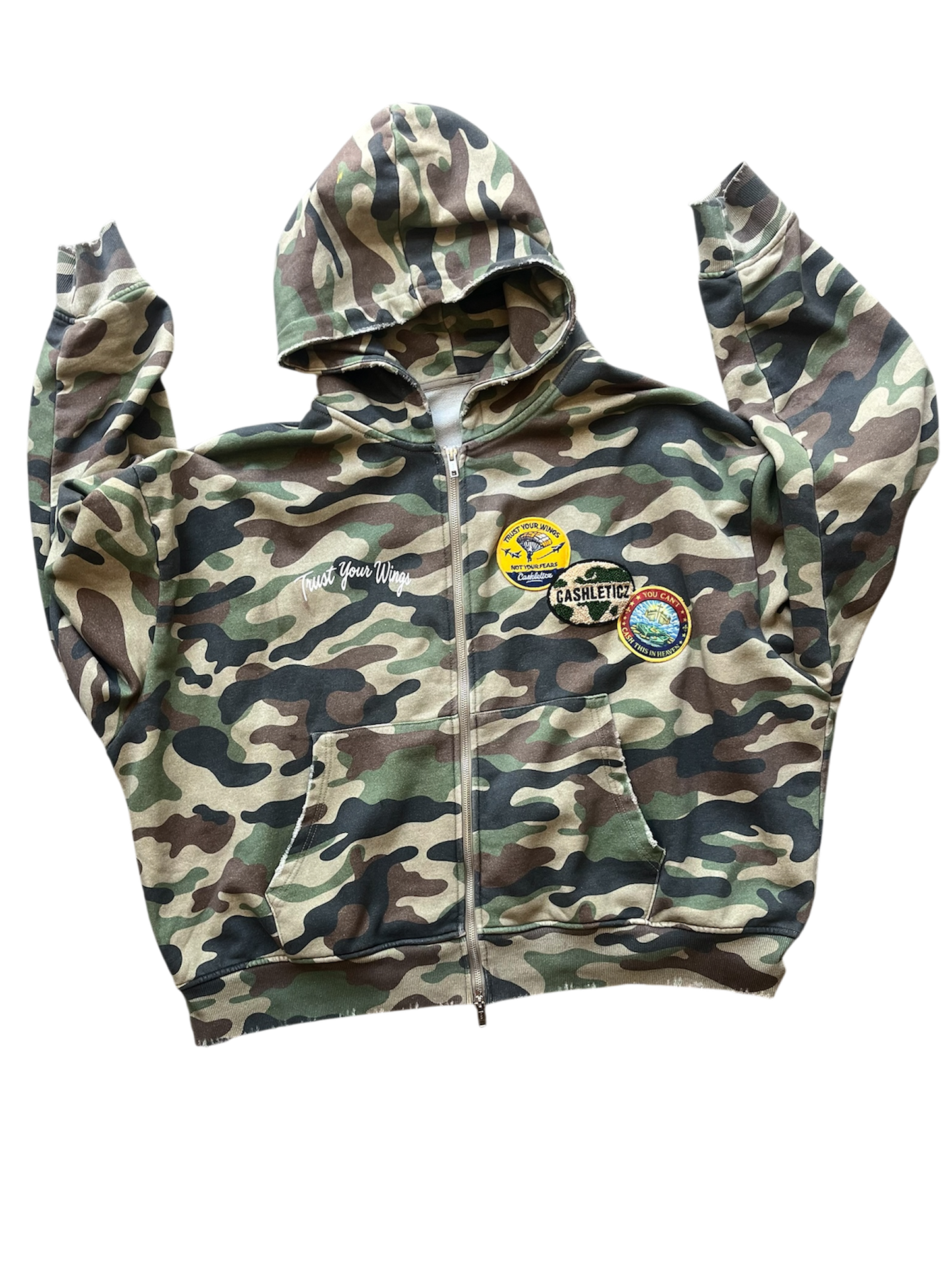 Earth Camo Zip up (distressed)