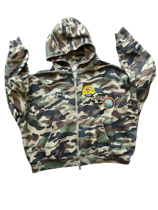 Earth Camo Zip up (distressed)