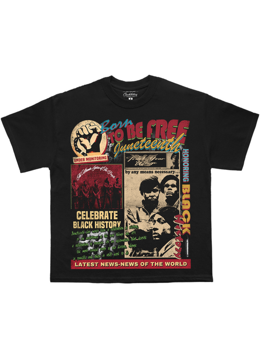 Cashleticz Born To Be Free Juneteenth Tee (black)