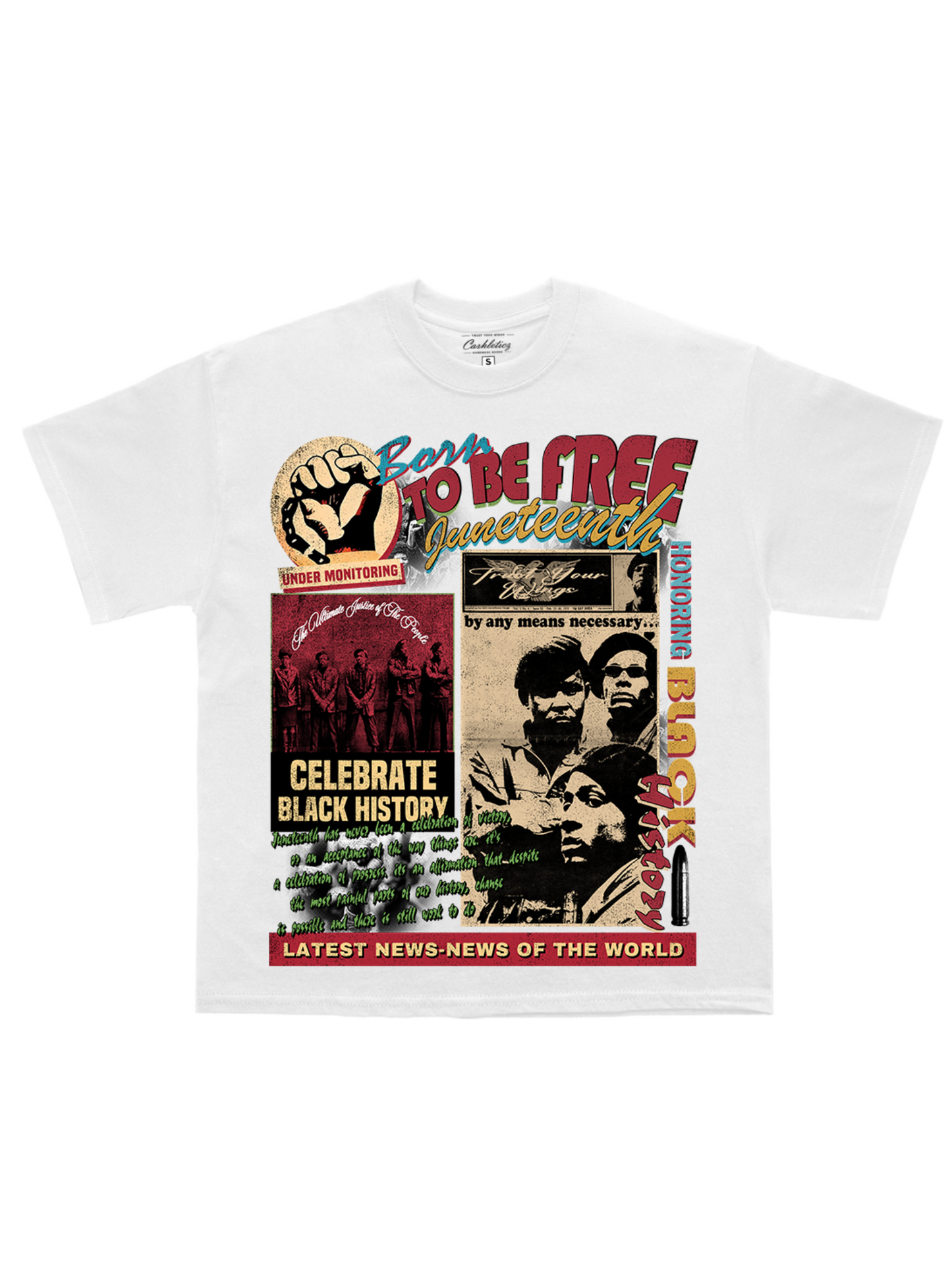Cashleticz Born To Be Free Juneteenth Tee (white)